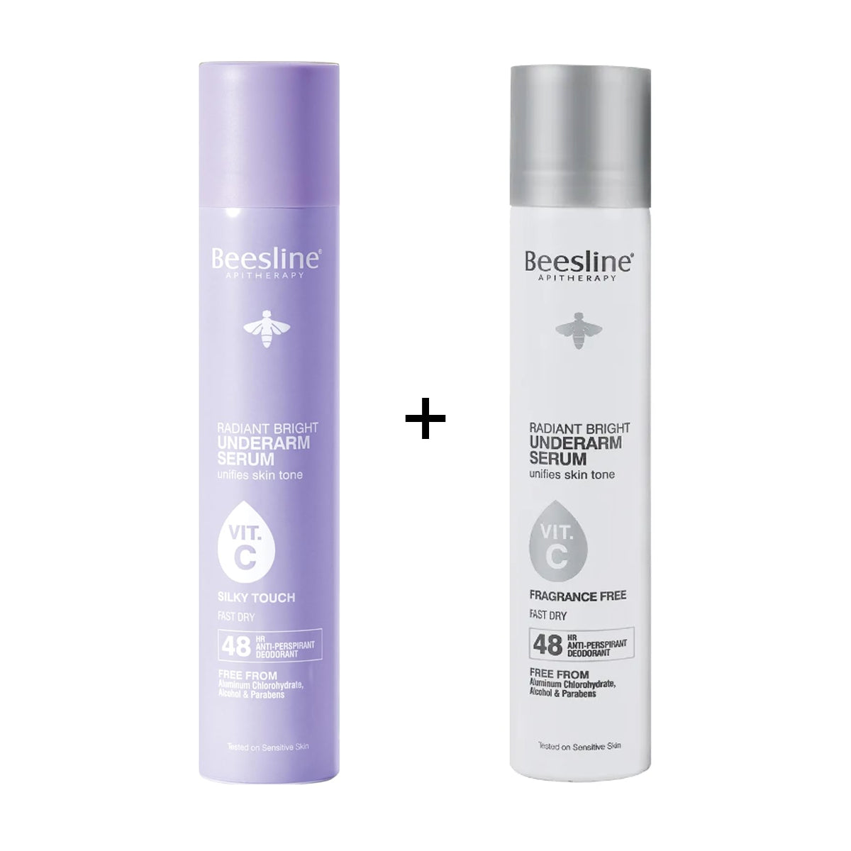 Beesline Radiant Bright Underarm Serum Silky Touch 48hr 150ml + Beesline Radiant Bright Underarm Serum Fragrance Free 48hr 150ml Offer